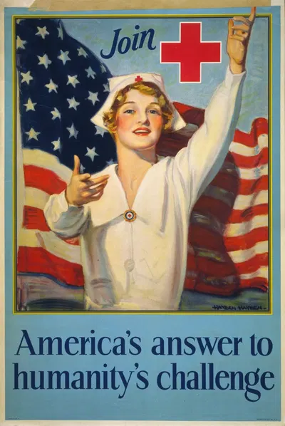Join [Red Cross symbol] – America's answer to humanity's challenge by Говард Кросби Ренвик, 1917 — digital art print download
