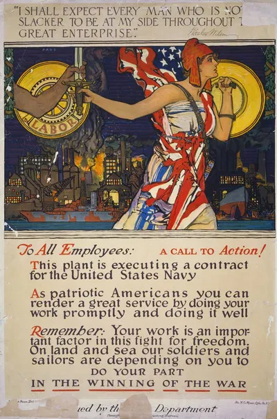 To all employees; a call to action! by Герберт Паус, 1917 — digital art print download