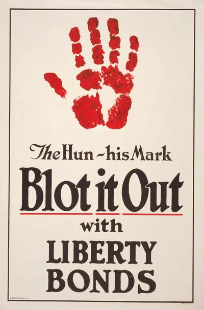 The Hun – His mark – Blot it out with Liberty Bonds by James Allen St. John, 1918 — digital art print download
