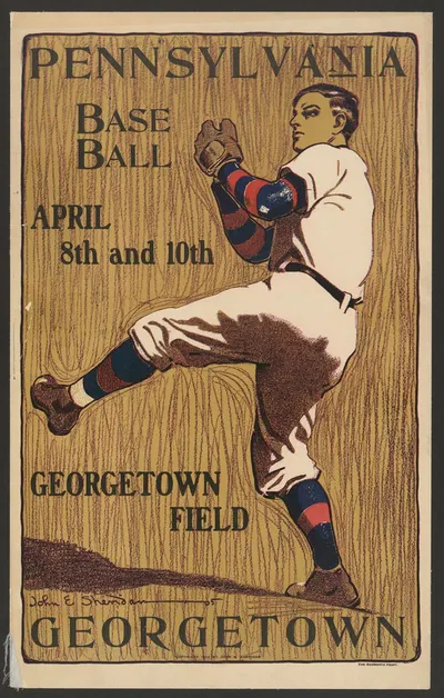 Pennsylvania vs. Georgetown, base ball, April 8th and 10th–Georgetown field by Джон Шеридан, 1905 — digital art print…