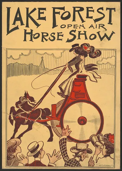 Lake forest open air horse show by John Tinney McCutcheon, 1903 — digital art print download