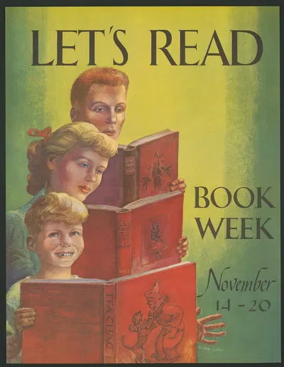 Let's read, book week, Nov. 14-20 by Линд Уорд, 1959 — digital art print download