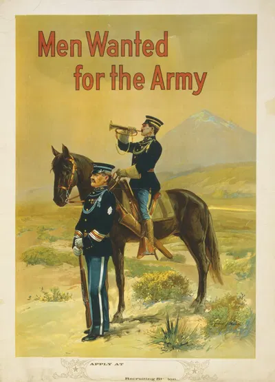Men wanted for the army by Michael P. Whelan, 1910 — digital art print download