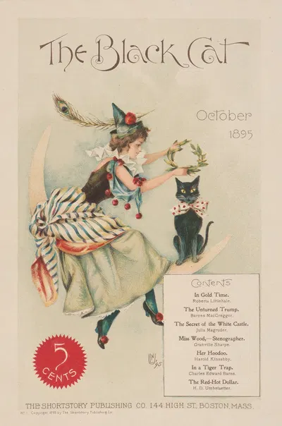 The Black Cat, October by Nelly Littlehale Murphy, 1895 — digital art print download