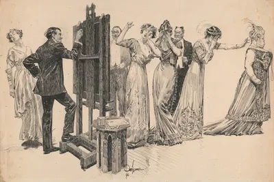 Artist shows new work to mixed reaction by Orson Lowell, 1913 — digital art print download