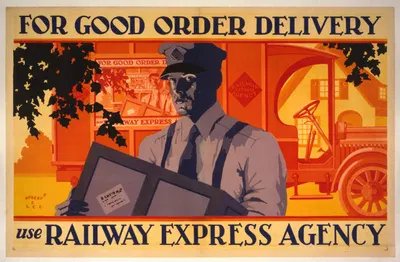 For good order delivery use Railway Express Agency by Robert Edward Lee, 1929 — digital art print download