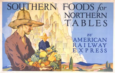 Southern foods for northern tables by American Railway Express by Robert Edward Lee, 1927 — digital art print download