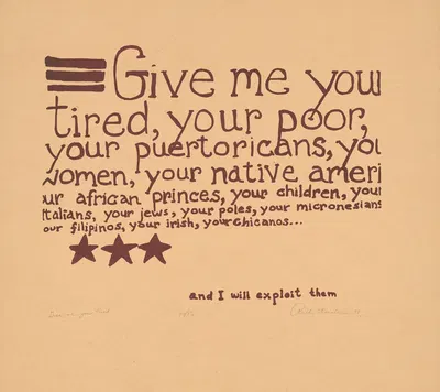 Give me your tired… and I will exploit them by Ruth Stenstrom, 1978 — digital art print download