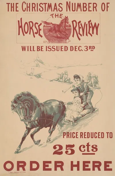 The Christmas number of the Horse Review will be issued Dec. 3rd by Шобер и Карквиль, 1890 — digital art print download
