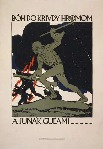 Bǒh do krivdy hromom a junák gulámi by Vojtech Preissig, 1918 — digital art print download