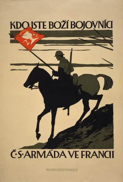 Kdo jste bo ̕bojovnc̕i– . S. armd̀a ve Francii by Vojtech Preissig, 1918 — digital art print download