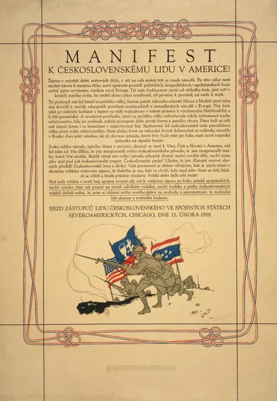 Manifest k Československému lidu v Americe! by Vojtech Preissig, 1918 — digital art print download