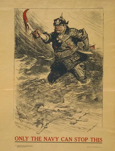 Only the Navy can stop this by William Allen Rogers, 1917 — digital art print download