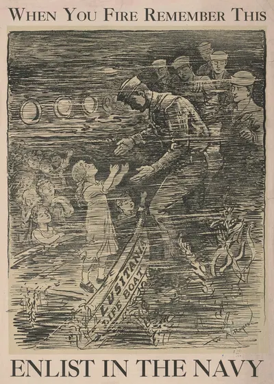 When you fire remember this Enlist in the Navy by Уильям Аллен Роджерс, 1917 — digital art print download