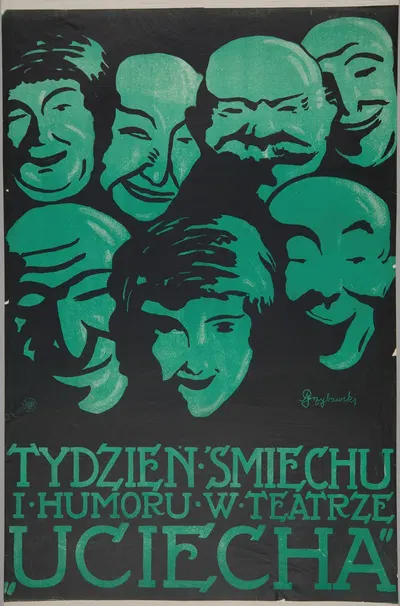 Tydzień śmiechu i humoru w Teatrze 'Uciecha' by Александр Гжибовский, 1919 — digital art print download