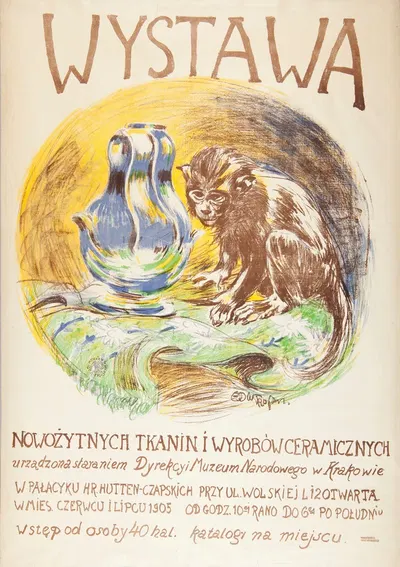 Wystawa nowożytnych tkanin i wyrobów ceramicznych by Эдвард Трояновский, 1905 — digital art print download