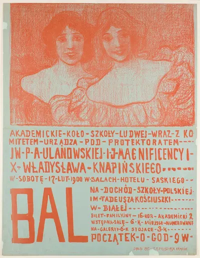 Bal na dochód Szkoły Polskiej by Eugeniusz Ludwik Dąbrowa-Dąbrowski, 1900 — digital art print download