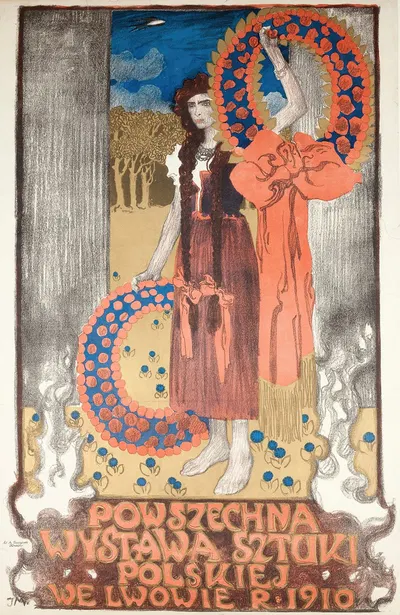 The General Exhibition of Polish Art in Lviv by Józef Mehoffer, 1910 — digital art print download