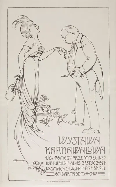 Wystawa Karnałowa Ligi Pomocy Przemysłowej by Kajetan Stefanowicz, 1911 — digital art print download