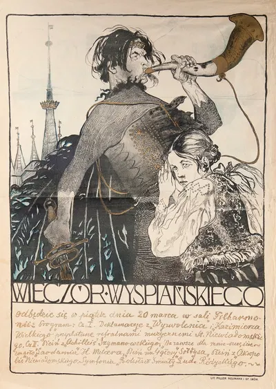 Wieczór Wyspiańskiego by Казимеж Сихульский, 1908 — digital art print download