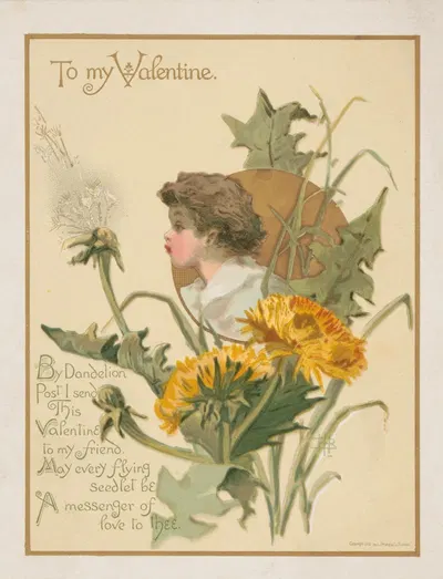 To my valentine. By dandelion post I send this valentine to my friend by Louis Prang & Co., 1882 — digital art print download