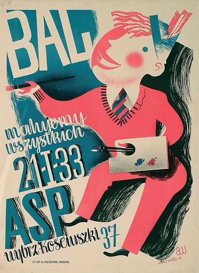 Bal ASP. Malujemy wszystkich. 21 I 33. Wybrz. Kościuszki 37 by Antoni Wajwód, 1933 — digital art print download