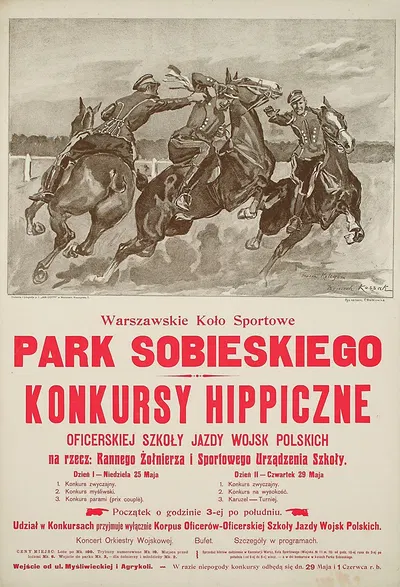 Konkursy hippiczne Oficerskiej Szkoły Jazdy Wojsk Polskich by Wojciech Kossak, 1928 — digital art print download