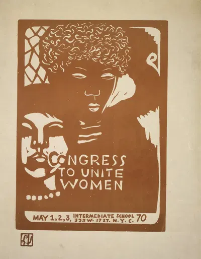 Congress to unite women by Lucia Vernarelli, 1970 — digital art print download