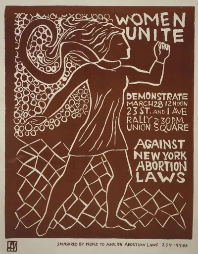 Women unite Demonstrate March 28 … against New York abortion laws. by Lucia Vernarelli, 1970 — digital art print download