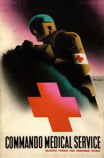 Commando Medical Service. Volunteer through your commanding officer by Abram Games — digital art print download