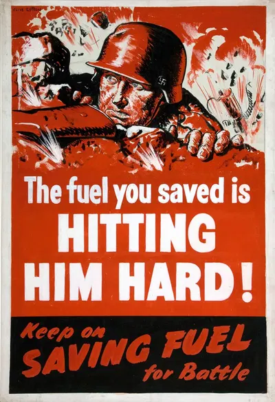 The fuel you saved is hitting him hard! Keep on saving fuel for battle by Clive Uptton — digital art print download