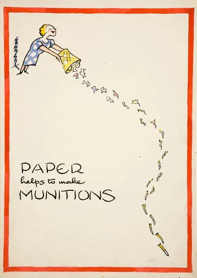 Paper helps to make munitions by Cyril Kenneth Bird (Fougasse) — digital art print download