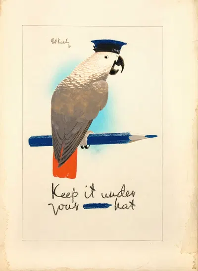Keep it under your – hat by Pat Keely, 1941 — digital art print download