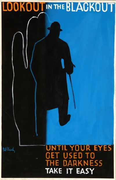 Look out in the blackout. Until your eyes get used to the darkness take it easy by Pat Keely — digital art print download