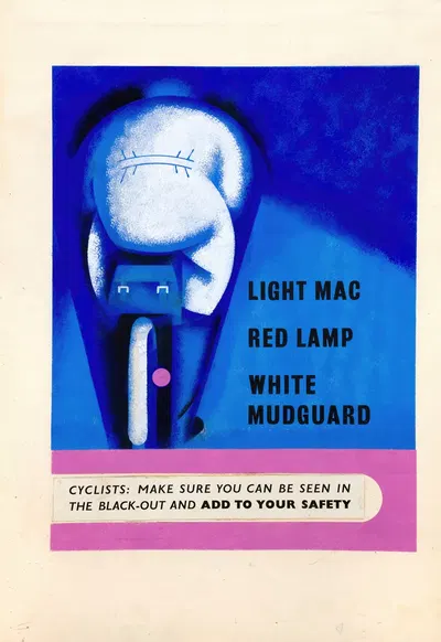 Light mac, red lamp, white mudguard. Cyclists; Make sure you can be seen in the black-out and add to your safety by Tom…