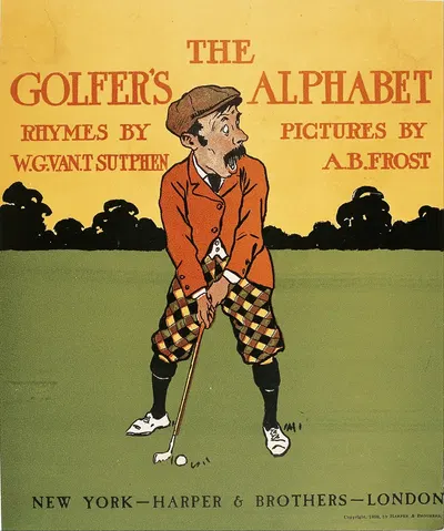 The Golfer's Alphabet by Arthur Burdett Frost, 1898 — digital art print download