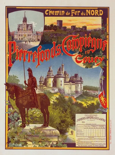 Affiche pour la Cie du Nord ; 'Pierrefonds' by Гюстав Фрепон, 1900 — digital art print download