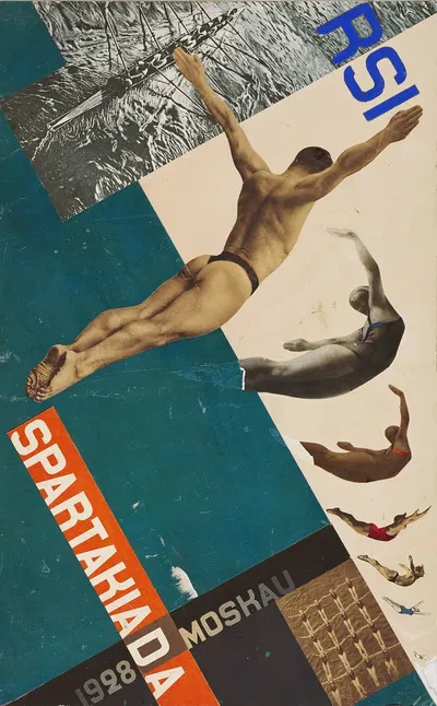 The Swallows (Diving) Design for postcard by Густав Клуцис, 1920 — digital art print download