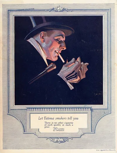 Fatima Cigarette by Joseph Christian Leyendecker, 1920 — digital art print download