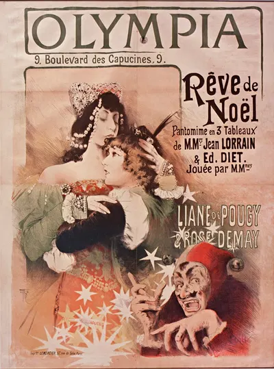 Olympia, Rêve de Noël, pantomime en 3 tableaux avec Liane de Pougy et Rose Demay by Manuel Orazi, 1896 — digital art print…
