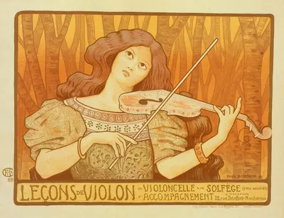 Leçons de Violon by Поль Бертон, 1899 — digital art print download