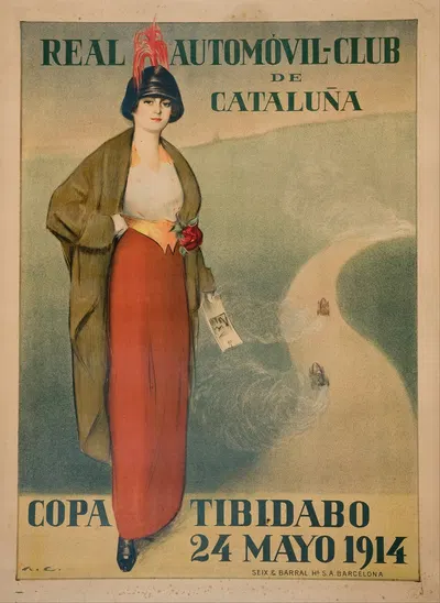 Real Automóvil-Club de Cataluña. Copa Tibidabo by Ramón Casas, 1914 — digital art print download
