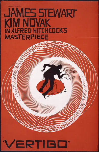 James Stewart, Kim Novak in Alfred Hitchcock's masterpiece, Vertigo by Saul Bass, 1961 — digital art print download
