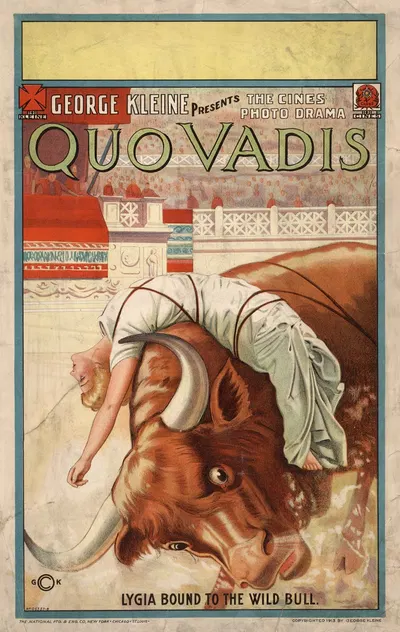 Quo Vadis Lygia bound to the wild bull. by National Printing & Engraving Company, 1913 — digital art print download