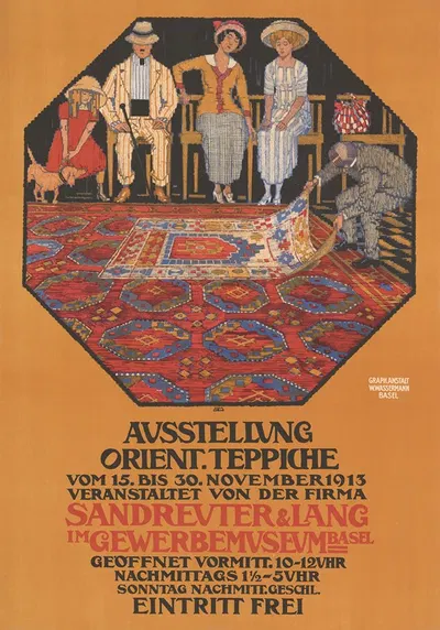 Ausstellung Orient. Teppiche – Veranstaltet von der Firma Sandreuter & Lang – im Gewerbemuseum by Burkhard Mangold, 1913 —…