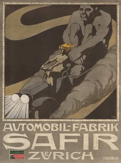 Automobil-Fabrik Safir Zürich by Burkhard Mangold, 1907 — digital art print download