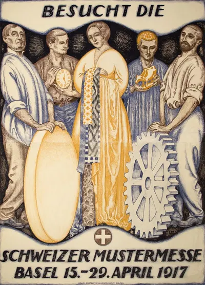 Besucht die Schweizer Mustermesse by Burkhard Mangold, 1917 — digital art print download