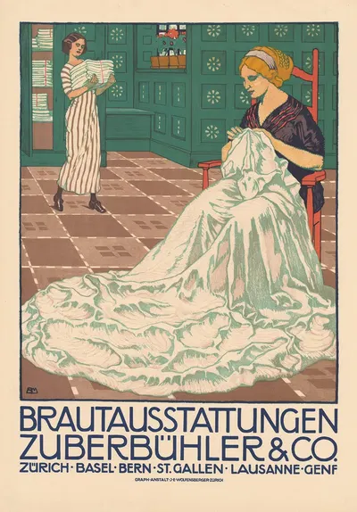 Brautausstattungen Zuberbühler & Co. by Burkhard Mangold, 1912 — digital art print download