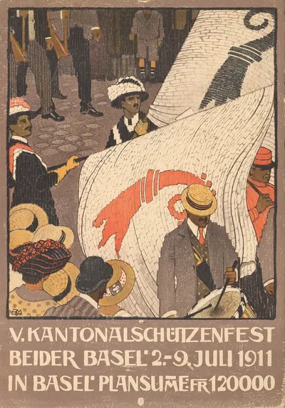 V. Kantonalschützenfest beider Basel by Burkhard Mangold, 1911 — digital art print download