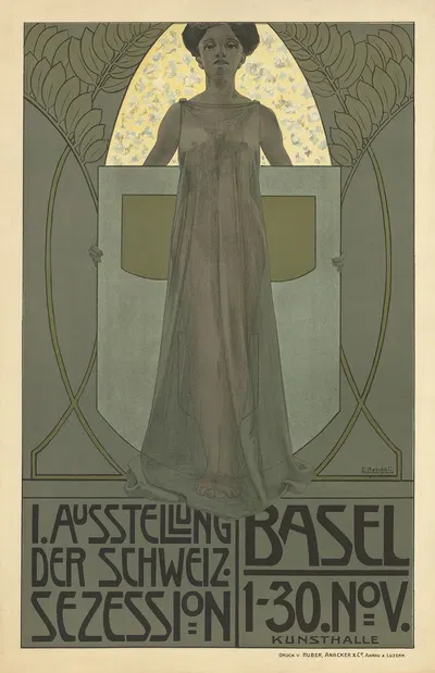 1. Ausstellung der Schweiz. Sezession, Basel, 1.–30. Nov., Kunsthalle by Eduard Renggli, 1906 — digital art print download